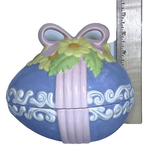 Vintage Hand Painted Easter Egg Candy Dish Trinket Dish Jar Functional Art 1981 - Picture 10 of 16